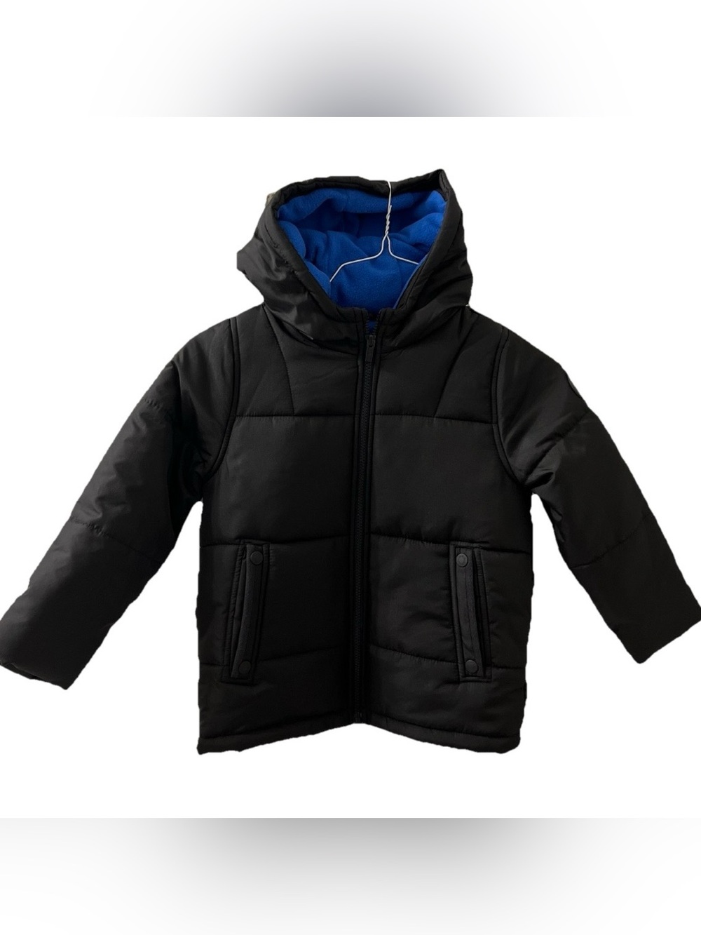 Carter’s Kids Black Zip Hooded Winter Jacket M (5-6) Fleece Lined New With Tag